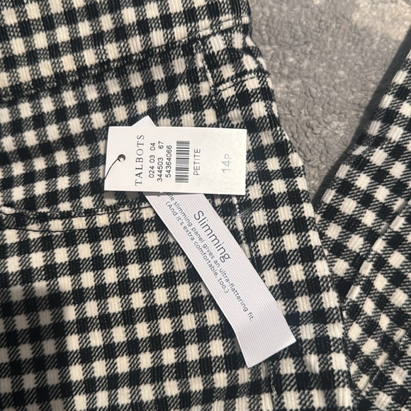 Talbots Black and White Checkered straight Leg Pants 14P - Picture 3 of 3